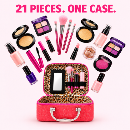 21 Blushbox pieces above the open case